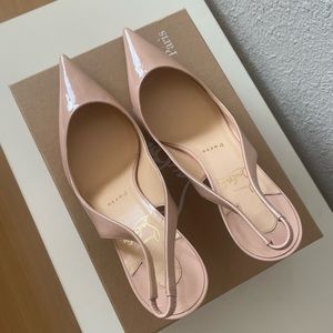 Christian Louboutin Beige Clare Slingback Pumps